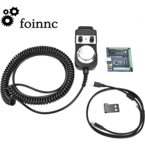 A Set (MACH3 Blue 4 axis 100KHz USB interface board CNC motion control card + pendant handwheel MPG) of engraving machine parts