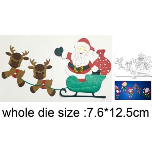 Metal cutting dies cut die Christmas Santa pulling sleigh decoration Scrapbook album craft knife mould blade punch stencils dies