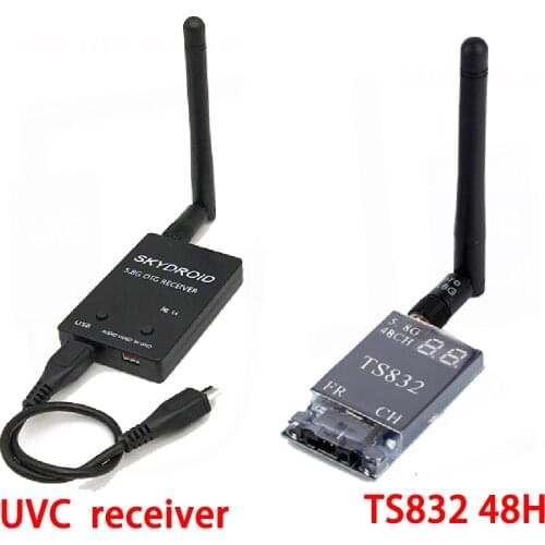 Mini 5.8G FPV Receiver UVC Video Downlink OTG + TS832 48Ch 600mw Wireless Audio/Video Transmitter for VR Android Phone