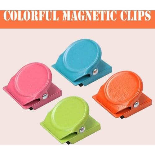 4pcs 3cm Multifunctional Paper white board Creative Magnetic Clip Magnet Memo Note Message Holder colorful Metal Clamp