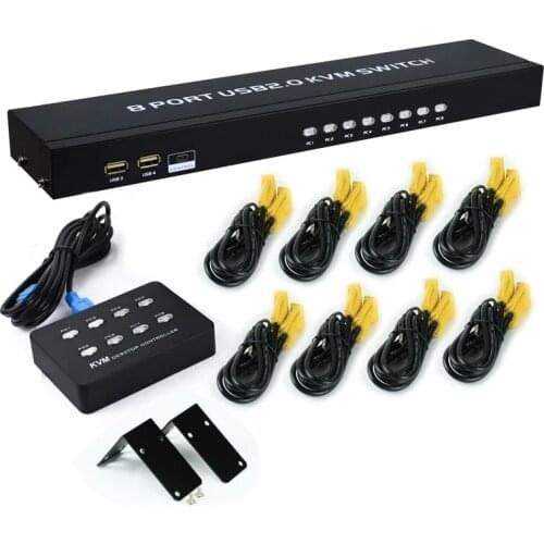 MT-801UK-L 1920*1440 8 port usb VGA kvm switch with kvm cables