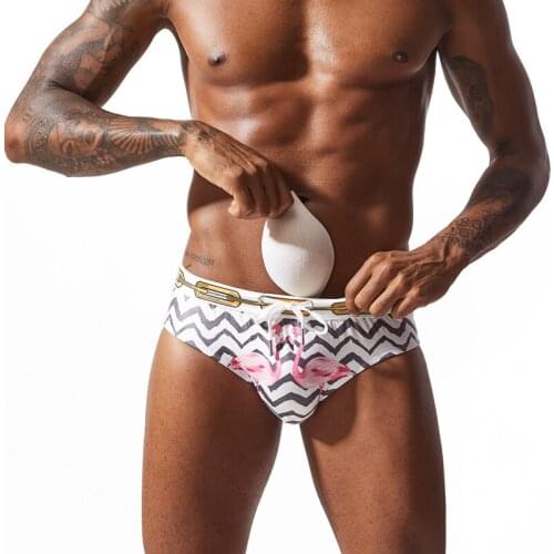 Push-up Pad Mens Sexy Swimwear Men Swim Briefs Gay Bikini 2021 Men Outdoors Beach Surf Sports Swimming Shorts Men Swimsuit