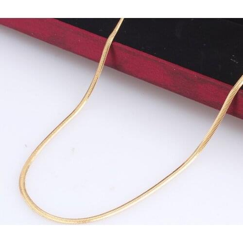 2mm length 55cm gold color flat snake bone chains 316L Stainless steel Necklace for men women jewelry wholesale