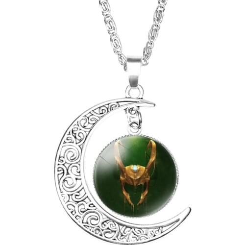 Marvel Avengers Loki Moon Necklace Womens Pendant Short Necklace Birthday Gift Loki Toys Hand-made Childrens Christmas Gifts
