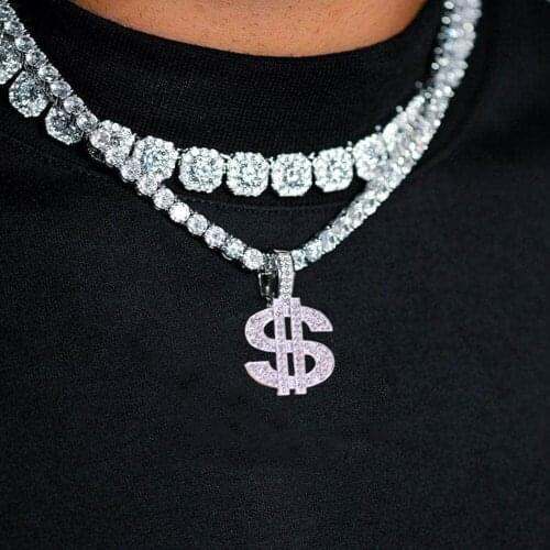 Stonefans Dainty Bohemian Pendant Crystal Necklaces for Women Charms Shiny Statement Fashion Collar Dollar Sign Choker Neck Cute