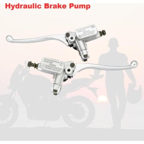 7/8" 22mm Front Motorcycle Hydraulic Brake Pump Master Cylinder Silver Left Right Disc Brake Lever Universal w/ Brake Switch M10
