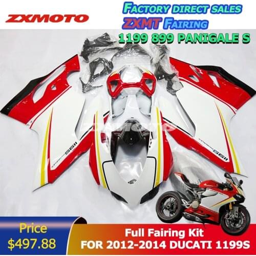 ZXMOTO Motorcycle Bodywork Full Fairing Kit ABS Plastic For 2012 2013 2014 Ducati 1199 Panigale S Red 1199S 899 Italy Yellow OEM