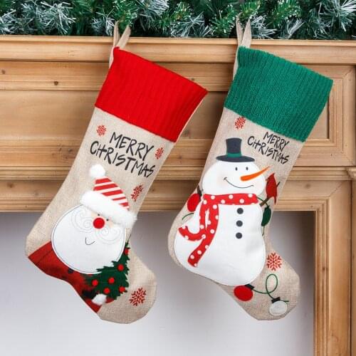Christmas Stocking Large Santa Sack Bags Christmas Socks New Year 2022 Christmas Decorations for Home Noel Deco Navidad 2021