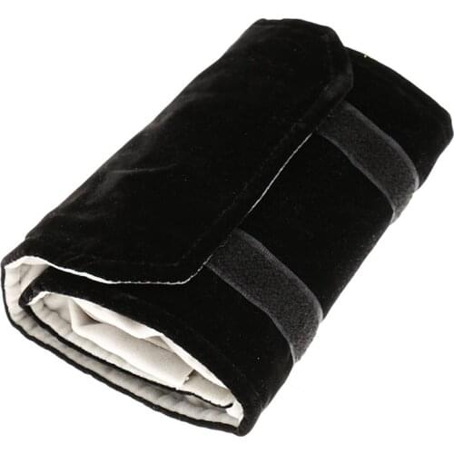 Jewelery roll Jewelery bag, made of flannel, for ring, for jewelry storage when traveling - Black, Gray, Small