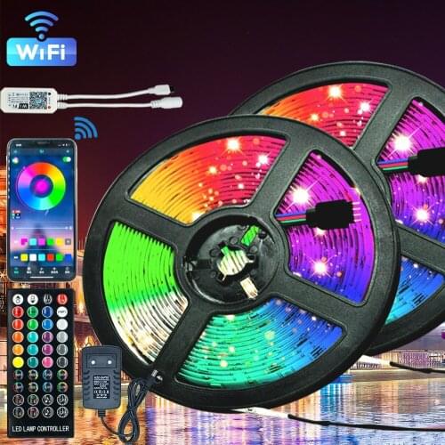 WIFI Controller LED Strip Light RGB 5050 SMD 2835 Waterproof Flexible Ribbon DC 12V 5M 10M 15M 20M Luces Para Fiesta LED Lights