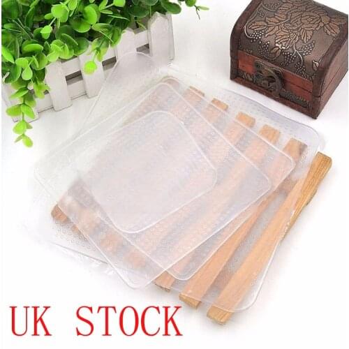 UK STOCK 4Pcs Silicone Cling Film Clear Bowl Covers Reusable Food Wraps Seal Cover Stretch Food Fresh Keeping Wrap Kitchen Tools