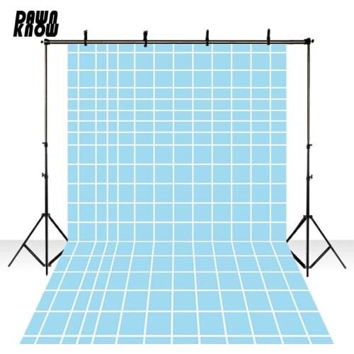 DAWNKNOW Blue Grid Vinyl Photography Background For Newborn Pattern Photo Shoot Backdrop For Wedding Photo Studio lv577