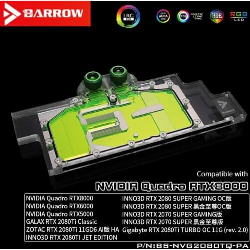 Barrow Full coverage water block for Leadtek RTX2080Ti Aurora LRC2.0 5V DIY graphics card cooler radiator BS-NVG2080TQ-PA