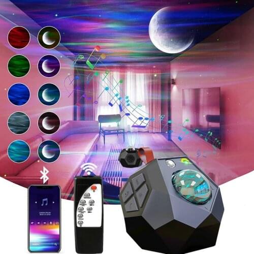 Z20 LED Galaxy Starry Sky Projector Night Light Colorful Laser Ocean Wave Star Moon Projection Bedroom Decor Atmosphere Lamp