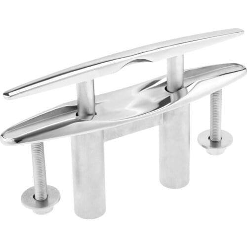 1Pc 8 Inch Yacht Boat Pull Up Cleat Marine 316 Stainless Steel Boat Pop-Up Pull-Up Flush Mount Lift Cleat Cable Plug Bolts