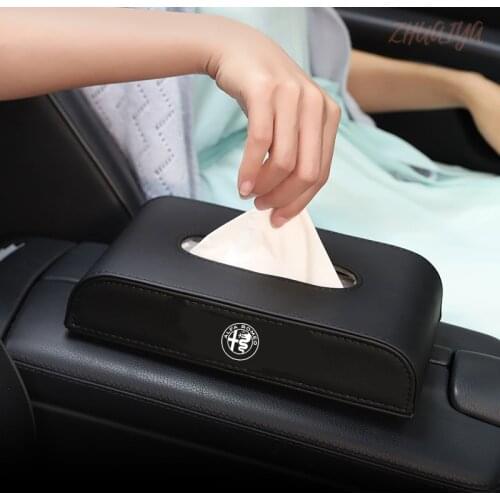 1 pcs Fashion New Quality PU Tissue Box Hanging For Alfa alpha Romeo 159 147 156 Giulietta 147 159 Mito KEYRING Car Accessories