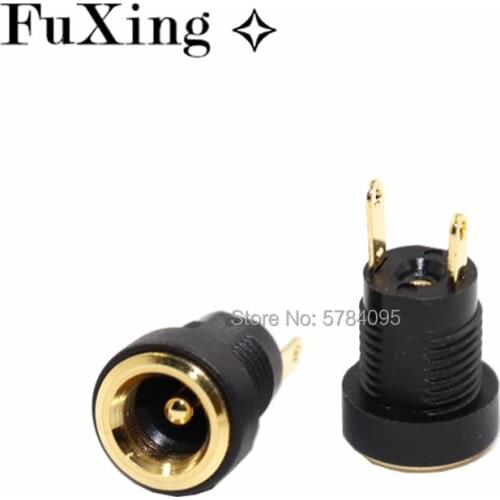 10PCS Golden DC-022B 5.5x2.1mm 5.5 X 2.1 mm Female DC Power adapter dc Jack connector DC022B DC power plug male 5.5*2.1mm HotNew