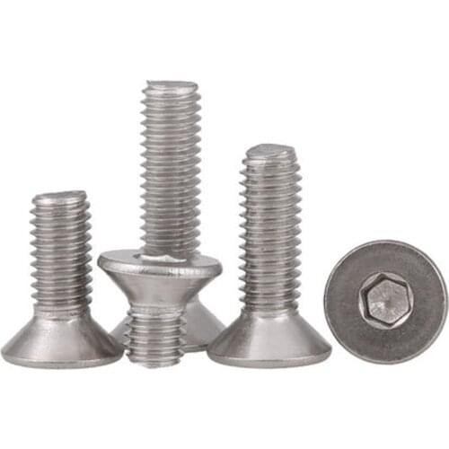 20Pcs M2.5 Stainless steel inner hexagon countersunk head screw flat cup bolt Length 16mm-40mm