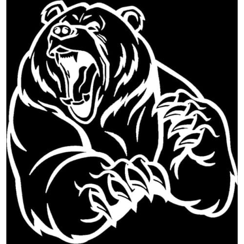 Angry polar bear 3D waterproof reflective body sticker for car window trunk glass PVC car sticker 13cm * 12cm