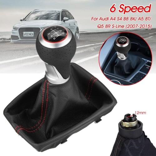 6 Speed Gear Shift Knob Gaiter Boot Shift Lever Cover Car Accessories Replacement For Audi A4 S4 B8 8K A5 8T Q5 8R S-Line 07-15