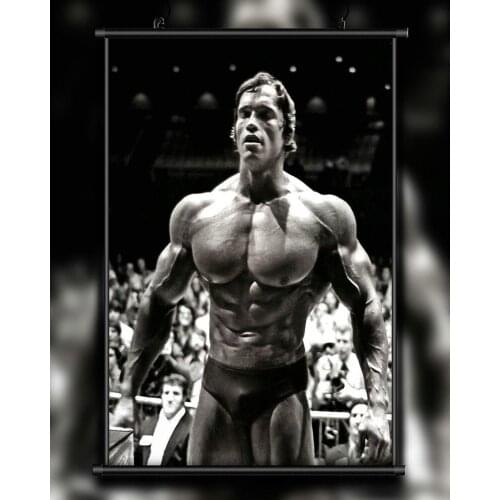 A08 ARNOLD SCHWARZENEGGER Bodybuilding Motivational Gigantic Strong Wall Sticker Silk Poster Art Home Decoration Christmas gift