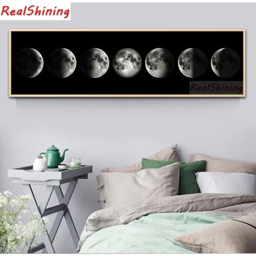 5D Diy Diamond Painting Cross Stitch full Square Diamond Embroidery moon picture for room Decor H1616
