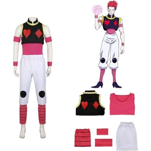 Anime HUNTERXHUNTER Hisoka Cosplay Costume Full Set Suit Unisex Phantom Troupe Cos Uniform Halloween Cosplay Outfits