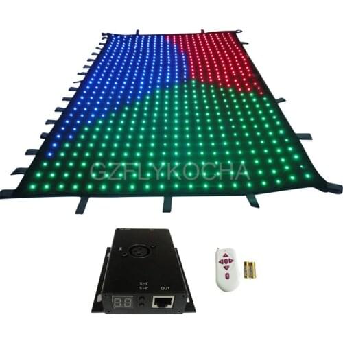 Free shipping FLYKO 2m*3m led video curtain led video cloth stage backdrop p10
