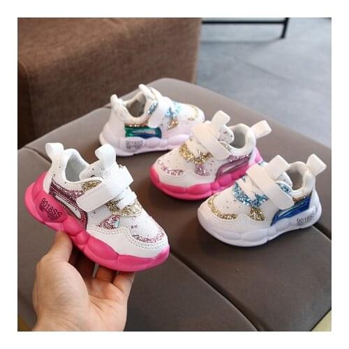 Childrens Sports Shoes Spring Autumn Korean Boys Breathable Mesh Shoes Girls Non-slip Toddler Shoes Kids Casual Sneakers