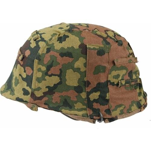 WWII German M35 Reversible Helmet Cover Color Spring And Fall Oak Camo