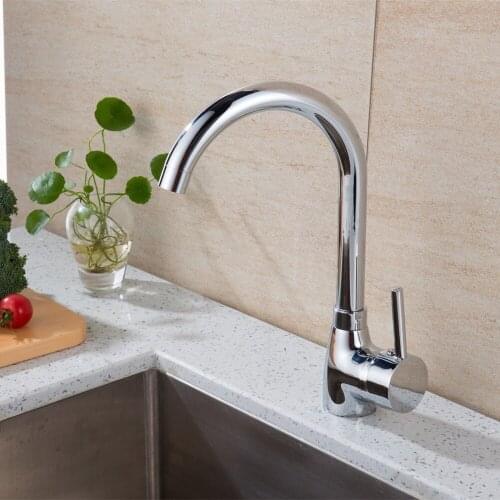 Chrome Brass European Kitchen Faucets Cheap Kicthen Faucet 360 degree rotation single Handle Hot and Cold Taps 1131C