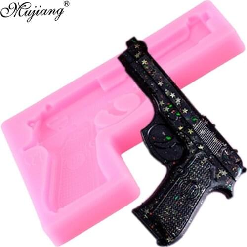 Gun Toy Pistol Silicone Molds Baby Party Fondant Cake Decorating Tools Polymer Clay Soap Cookie Candy Chocolate Gumpaste Molud