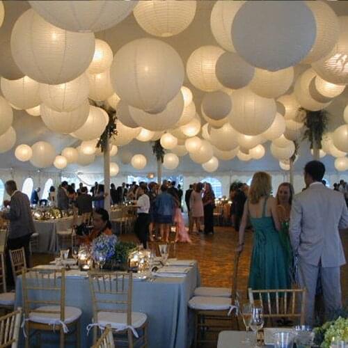 30Pcs 4-12 inch Mix Size Chinese Paper Lanterns DIY Ball Lampion Hanging White Wedding Birthday Anniversaire Party Decoration