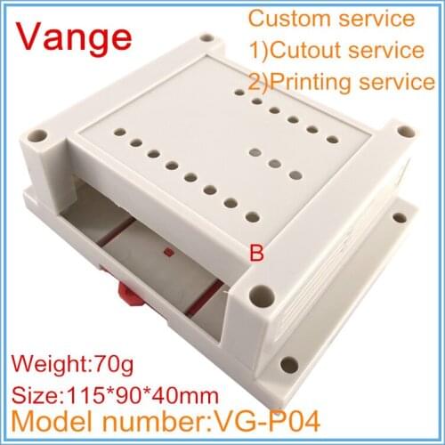 4pcs/lot mould making extrusion shell case 115*90*40mm ABS plastic instrument housing diy box for guide rail electronic product