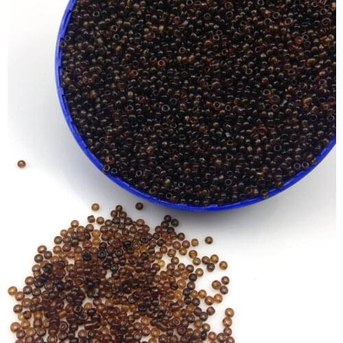 16g 1000pcs 2mm 12/0 Brown Transparent Round Loose Spacer Beads Cezch Glass Seed Beads Handmade Jewelry Making DIY Garment Bead
