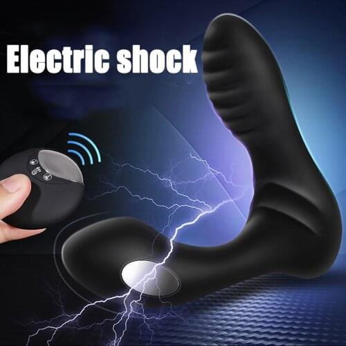 Wireless Remote Control Electric Shock Prostate Massager Vibrator For Men Electrical Stimulation Anal Plug Vibrator Gay Sex Toys