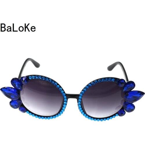 Fashion Baroque Sunglasses Women Decorative Rhinestone New Brand Design Glasses Oversized Frame Eyewear Clear lens Decoration