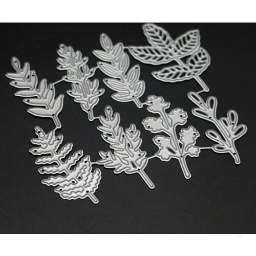 8pcs 2019 New Stencil Leaves Set Metal Steel Cutting Dies For DIY Scrapbooking Paper Photo Card Making Crafts
