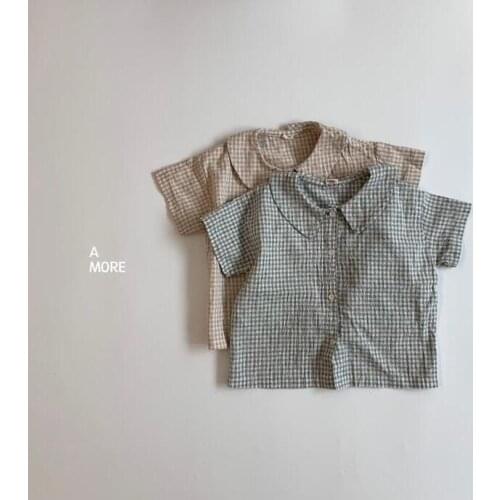 2020 New Girls Plaid Shirt Summer Fashion Girls Blouse 1-6 years QH151