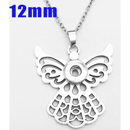 NEW angel snap button jewelry Necklace pendant NE7567 fit 12mm snaps BOBOSGIRL