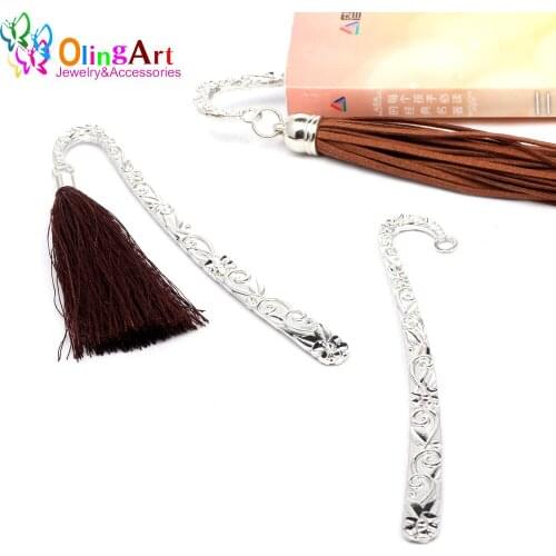 OlingArt Bookmarks clasp 121*19MM Zinc Alloy Silver plated DIY Jewelry making Findings