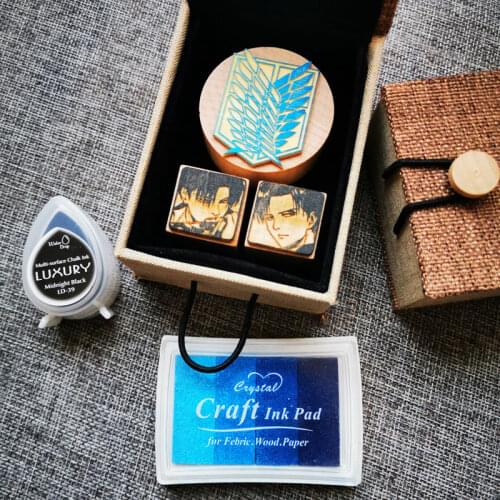 Anime Attack on Titan Stamp Dororo Levi Ackerman Eren Mikasa Fashion Logo Cosplay Seal