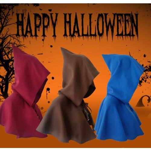Halloween cape Cloak Costumes witch death Wizard For Adults Capes Mantle cloth A short hoodie multi Color Party Decoration