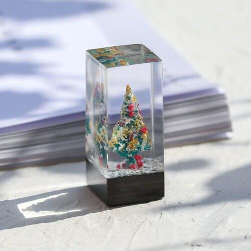 Customize Chinese Name Stamp Christmas Tree Resin Name Seal New Year Child Kids Birthday Gifts 2x2cm Square Wood Name Stamps