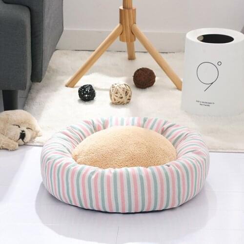 Dog Beds for Small Medium Dogs Donut Cuddler Round Dog House Kennel Linen Pet Cushion Bed Cat Kitten Nest Tent Warm Puppy Sofa