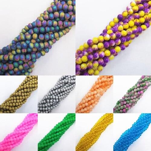 Sale 8mm Bracelet Loose Beads Jewelry Making Glass Beads 70PCS/108PCS/Lot Handmade DIY Necklace Jewelry Accessories
