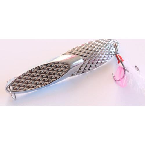 2019 New 18g Metal Sequins Fishing Lure Spoon Lure with Feather Noise Paillette Hard Baits Treble Hook Pesca Fishing Tackle FW