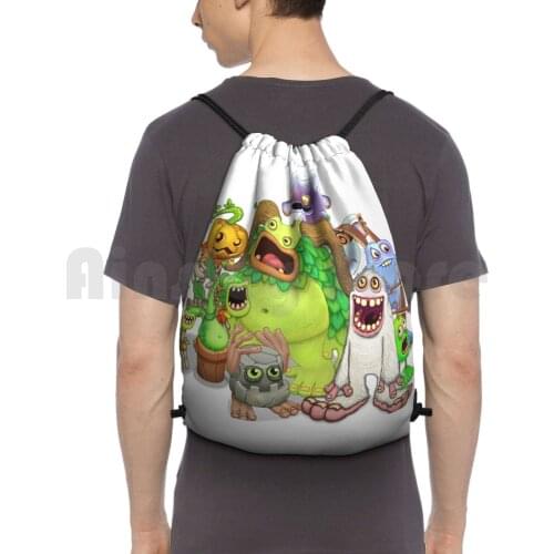 My Singing Monsters Characters Backpack Drawstring Bag Riding Climbing Gym Bag My Singing Monsters My Singing Monster