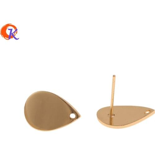 Cordial Design 50Pcs 10*15MM Jewelry Accessories/Earrings Stud/Genuine Gold Plating/DIY/Drop Shape/Hand Made/Earring Findings