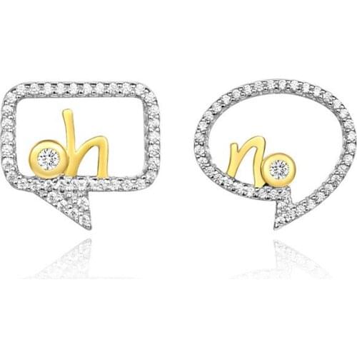 Original design letter stud earrings for women 925 sterling silver Cute Geometric shape inlay Tiny Zircon Party Earring set Gift